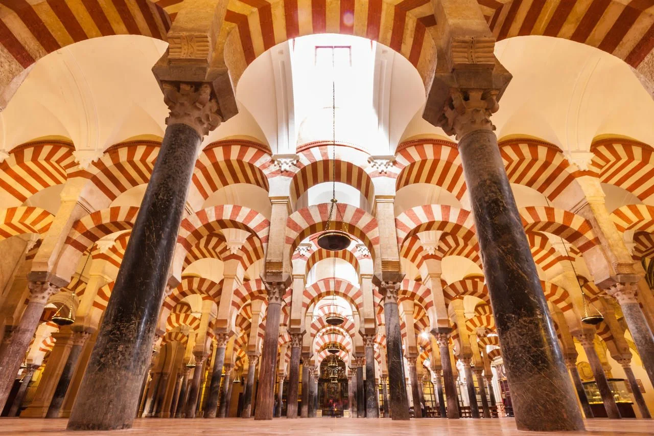 Interior of the cathedral and the former Great Mosque of Cordoba