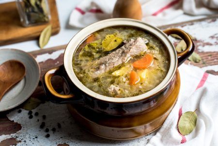 Traditional Polish soup made from cabbage and meat