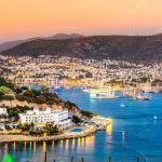 Night view to the bay and the cityscape of Bodrum, Turkey