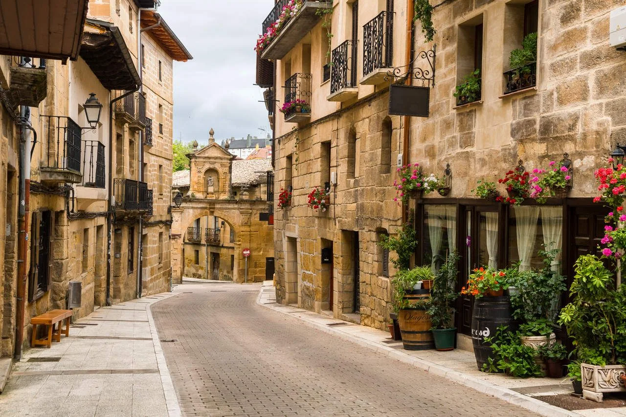 Old streets of labastida town, located at la rioja. Spain