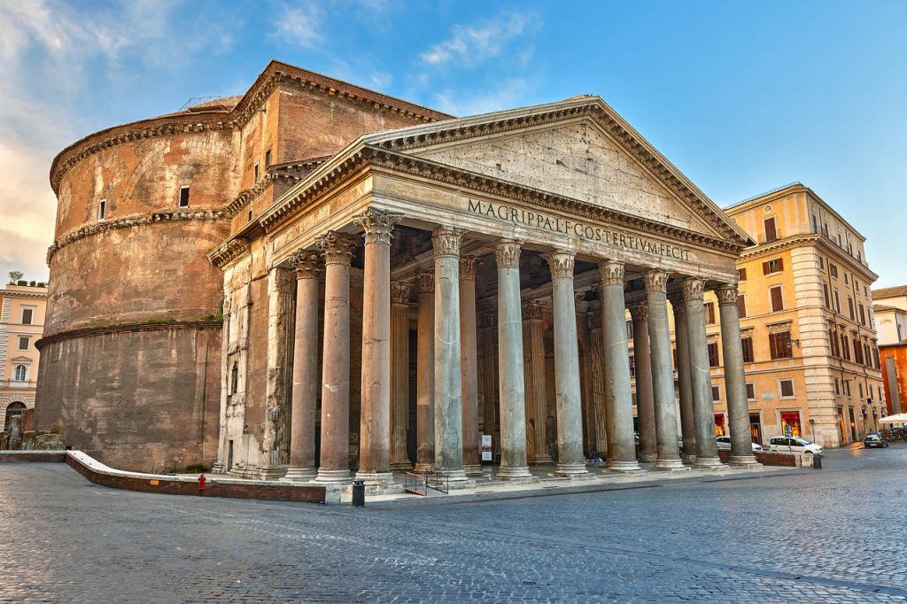 Piazza della Rotonda and Pantheon in the Morning, Rome, Italy