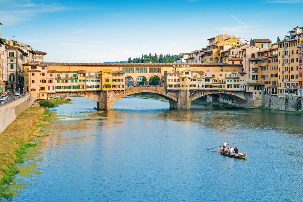 Ponte Vecchio on the Arno River in Florence, Italy