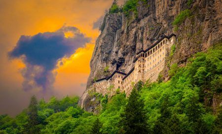 Sumela Monastery in Trabzon, Turkey. Greek Orthodox Monastery of Sumela was founded in the 4th century.