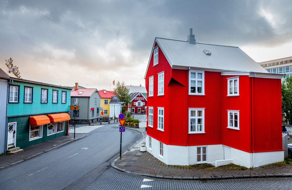 The street in central part of Reykjavik