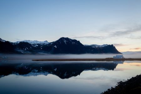 The water was still, the sun was rising, and the morning mist was lifting as we headed to Keflavik.