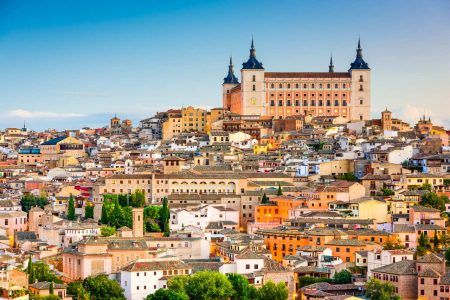 Toledo, Spain old town cityscape in Alcazar.
