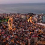Trabzon city view from Boztepe. Trabzon port and Square, city center. Trabzon, the most popular tourist city of the Black Sea