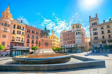 View of main square Tendillas (Plaza de las Tendillas) in downtown Cordoba city. Andalucia, Spain