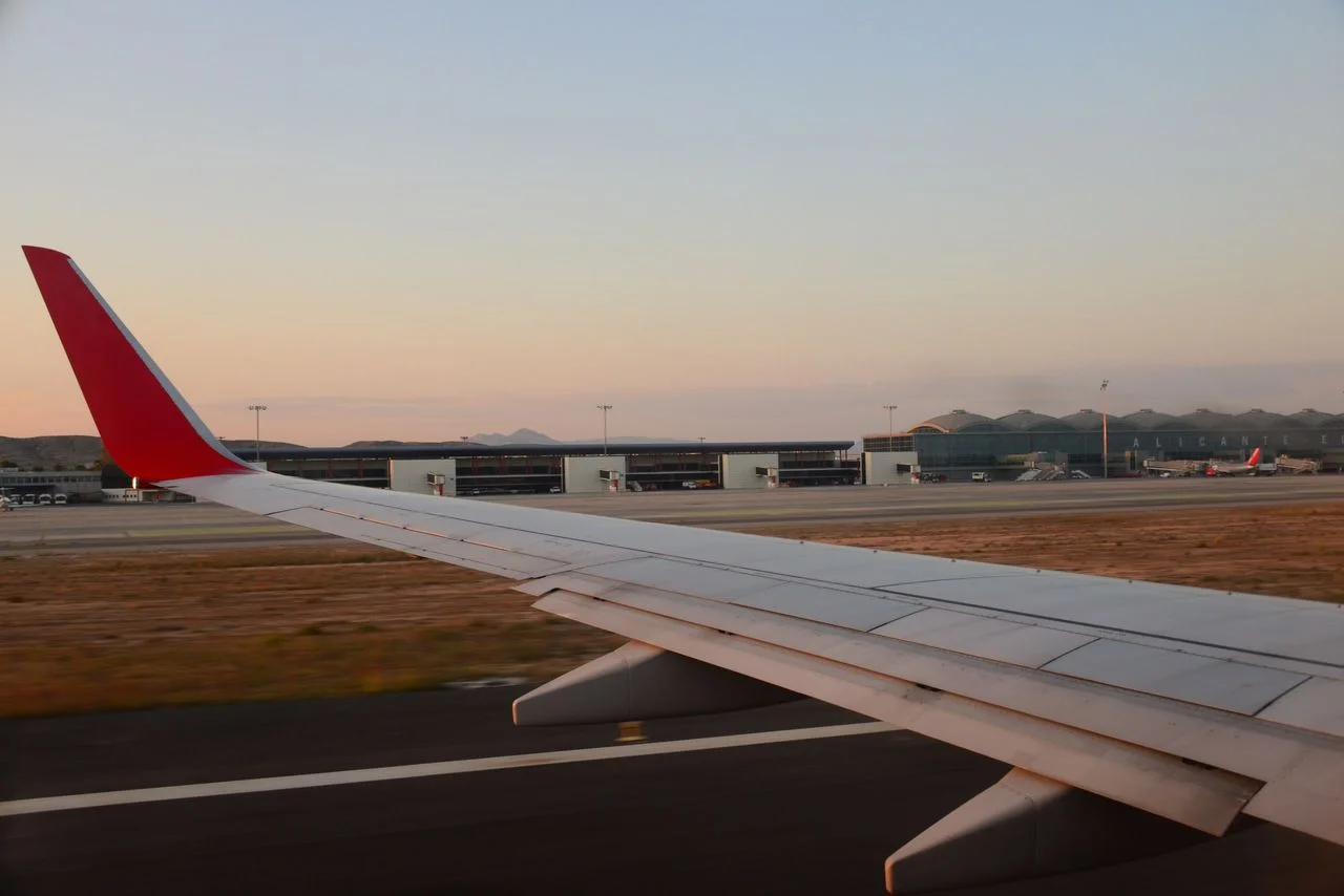 in the plane above the clouds, flight from Alicante to Germany, Alicante, Costa Blanca, Spain