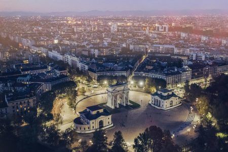 Aerial view of Milan