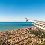 Fiumicino aerial view shot from window plane