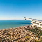 Fiumicino aerial view shot from window plane