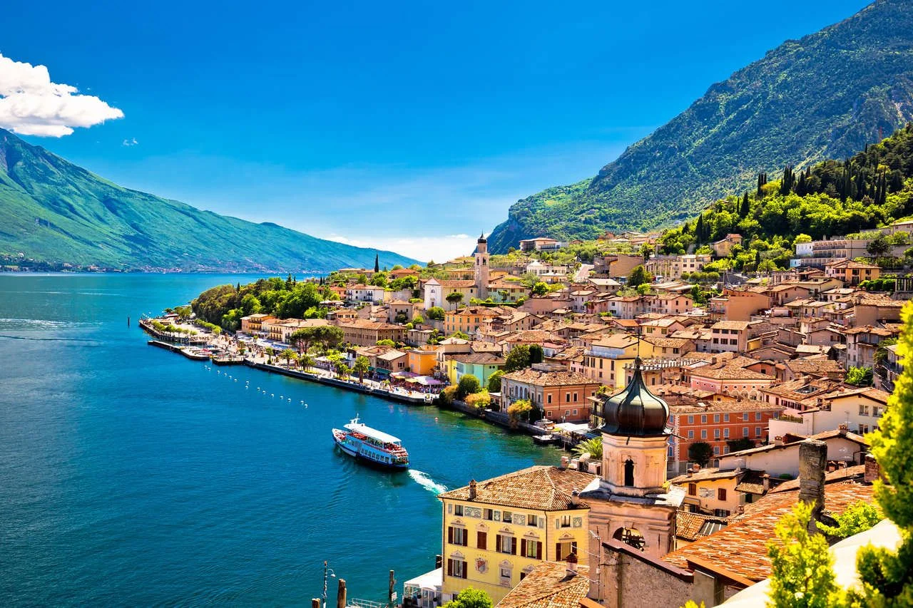 Limone sul Garda view of the waterfront, Lombardy Region of Italy