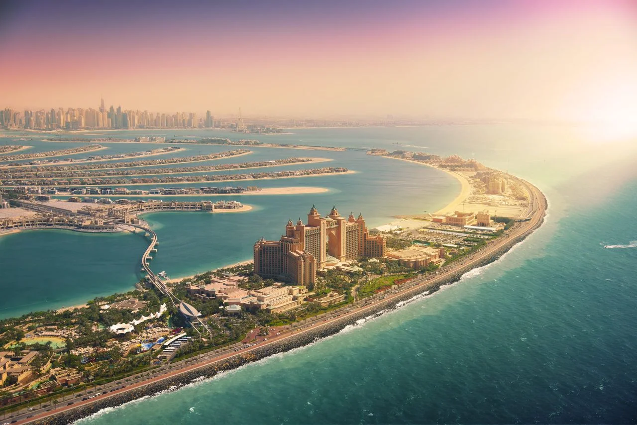 Palm Island in Dubai, aerial view