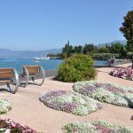 Promenade at lake Garda Bardolino in Italy