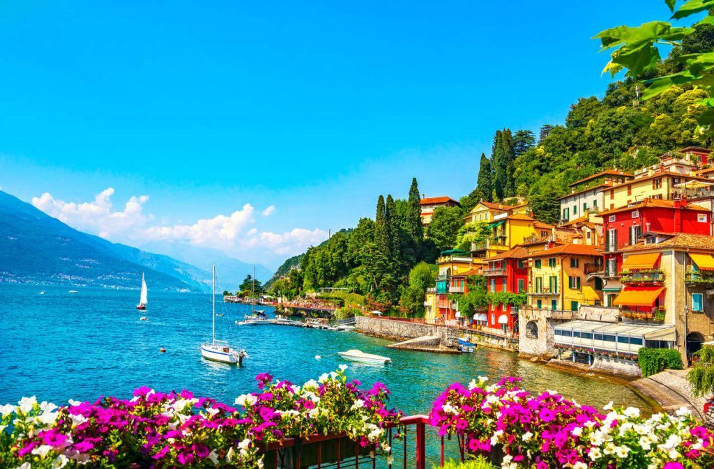 The city of Varenna in the Como Lake District. Italian traditional village by the lake. Italy, Europe