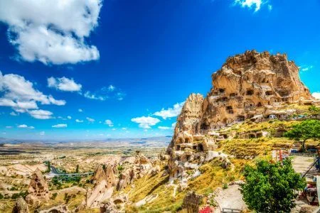 Uchisar Castle in Cappadocia Region of Turkey