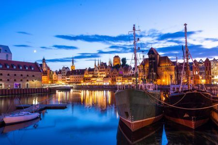 beautiful view on Old Town of Gdansk in Poland