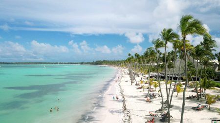 Aerial of Bavaro Beach, Punta Cana, Dominicana