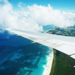 Beautiful aerial view from an airplane over Punta Cana, Dominican Republic
