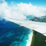 Beautiful aerial view from an airplane over Punta Cana, Dominican Republic