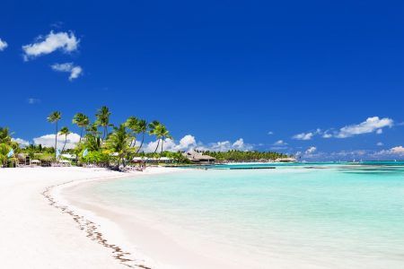 Beautiful white sandy beach in Cap Cana, Dominican Republic