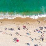 Drone Shot at the Beach at Altura, Portugal