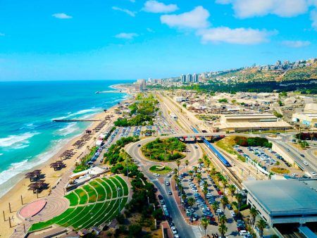 Haifa Beach, Israel, aerial view