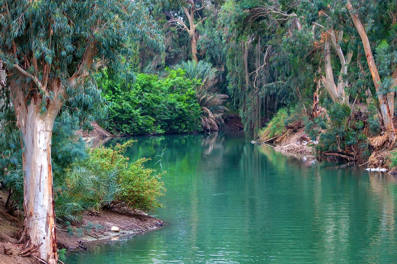 Jordan River. The place where Jesus was baptized