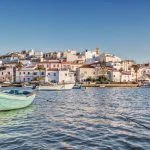 Old sea town of Ferragudo. With the boat in the foreground