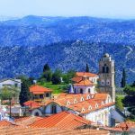 Panoramic view of Pano Lefkara village in Larnaca district, Cyprus