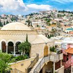 Panoramic view of the city of Nazareth. Mary of the Nazareth Center. Israel
