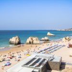Popular city beach of Rocha Beach, Portimao in Portugal