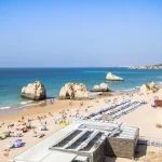 Popular city beach of Rocha Beach, Portimao in Portugal