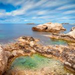 Sea caves on Coral bay coastline, Cyprus, Peyia, Paphos district