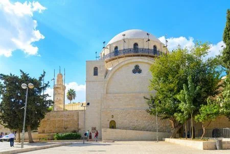 The Hurva Synagogue. Old city Jerusalem, Jewish quarter, Israel. It was first founded in the early 18th century and destroyed by the Arab Legion in 1948. It has been newly rebuilt in march 2000.