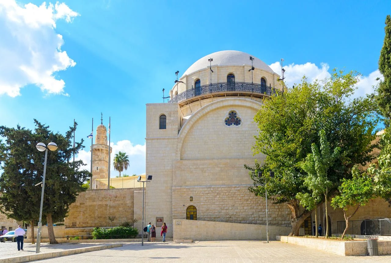 The Hurva Synagogue. Old city Jerusalem, Jewish quarter, Israel. It was first founded in the early 18th century and destroyed by the Arab Legion in 1948. It has been newly rebuilt in march 2000.
