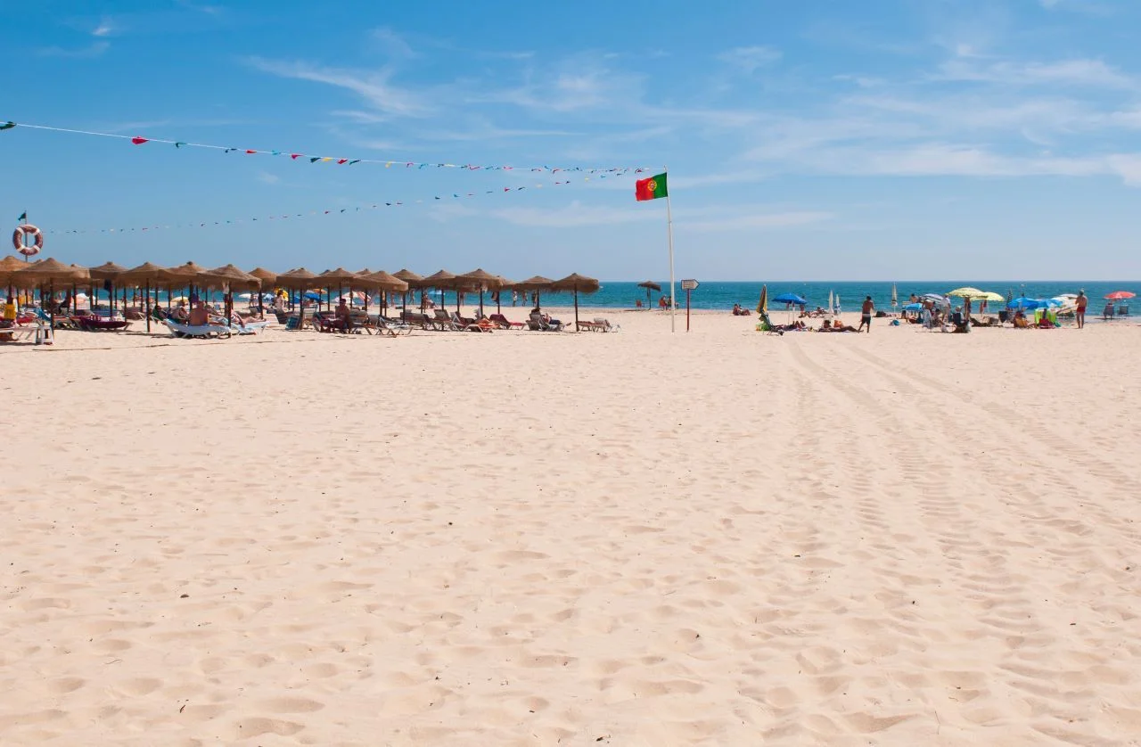 beautiful sandy beach in Montegordo (Algarve), Portugal