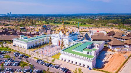 Aerial view of Legend Siam is new Thai traditional culture park located in Pattaya of Thailand.