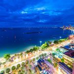 Beautiful architecture in pattaya city Thailand at night