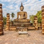 Buddha statue, Wat Mahathat, Sukhothai Historical Park, Thailand