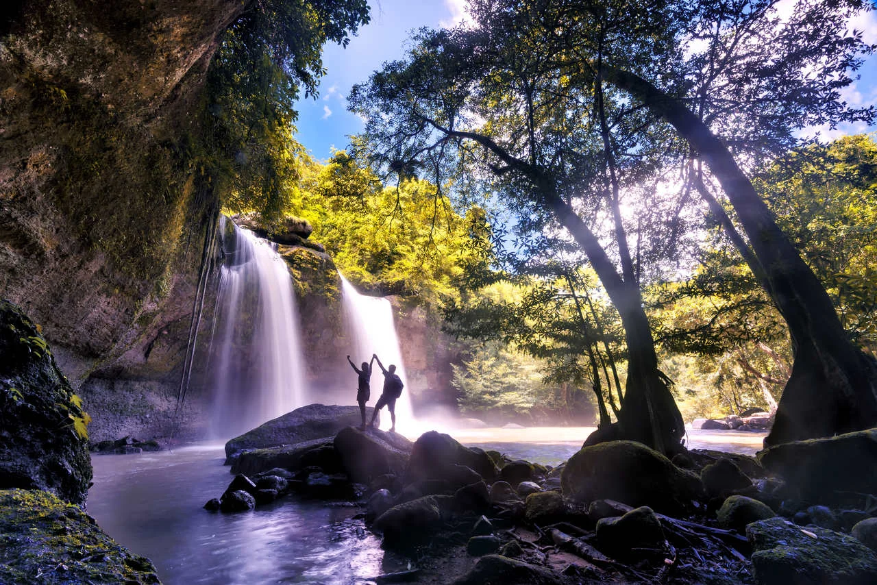 Heo Suwat Waterfall in the Khao Yai National Park in Thailand