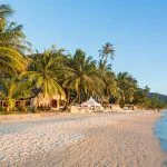 White sand beach in Koh Chang, a popular island on the gulf of Thailand in Thailand.