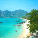 Rough seas at Phuket – Views around Phi Phi Island Blue sea at Phuket island -views from the hill