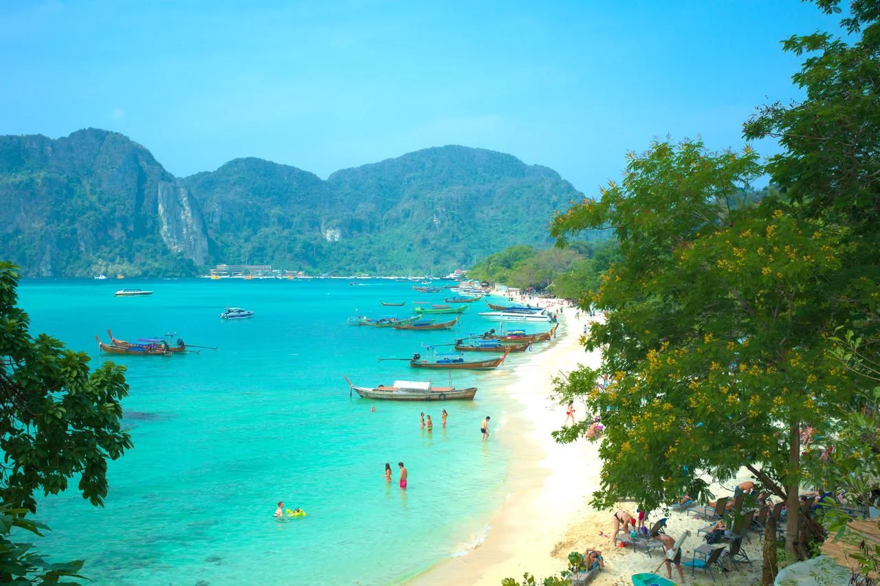 Rough seas at Phuket – Views around Phi Phi Island Blue sea at Phuket island -views from the hill