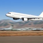Airbus plane taking off on Athens airport.