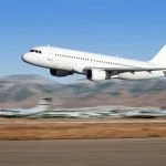 Airbus plane taking off on Athens airport.