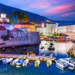 Dubrovnik, Croatia. Spectacular picturesque view old town Ragusa, Dalmatia and Adriatic Sea