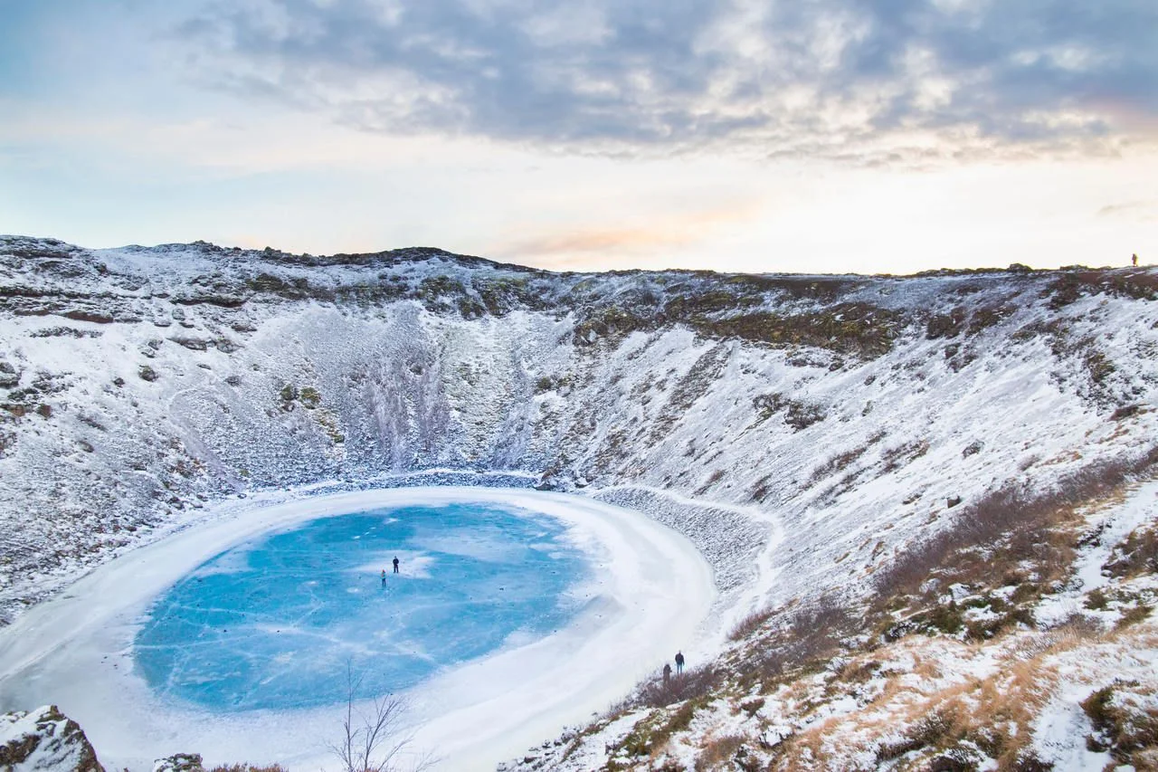 Kerið in Iceland (also known as Kerith or Kerid), is a volcanic crater lake in the Grímsnes area in south Iceland, travelling through the Golden Circle.