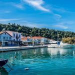 Panorama of Katakolo port, where cruise ships land for ancient Olympia, Greece